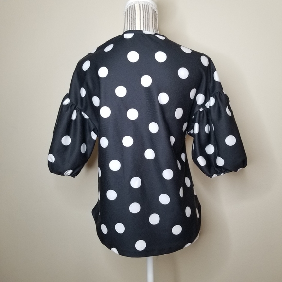 ZARA Dolman Sleeve Polka Dot Top Sz S - Picture 5 of 6